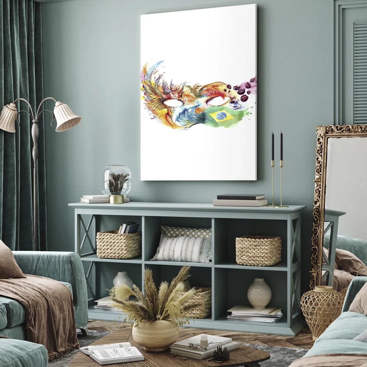Quadro em tela - O Brasil lhe recebe com samba - 50x70 cm