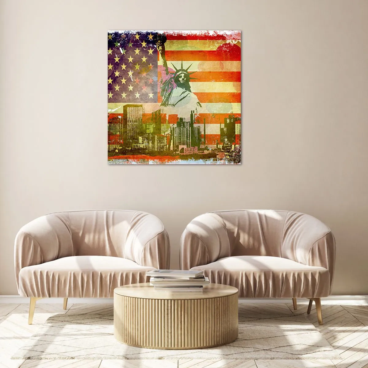 Quadro em vidro - Viva a América! - 40x40 cm