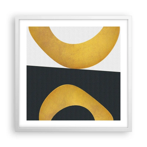 Pôster em moldura branca - Primeiro: ouro - 50x50 cm