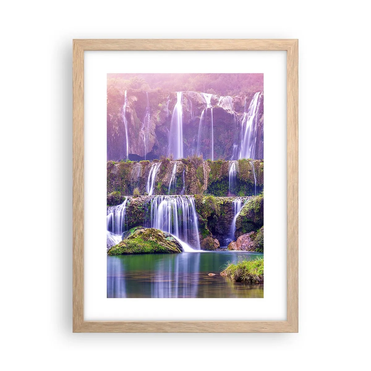 Pôster com moldura de carvalho claro - Escadas para o céu - 30x40 cm