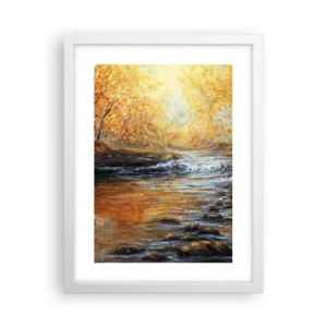 Pôster em moldura branca - Riacho Dourado - 30x40 cm