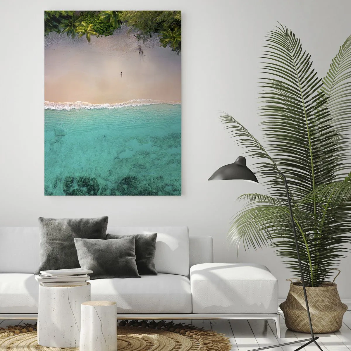 Quadro em vidro - Praia do paraíso - 70x100 cm
