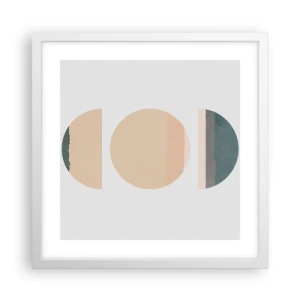 Pôster em moldura branca - Círculo entre círculos - 40x40 cm