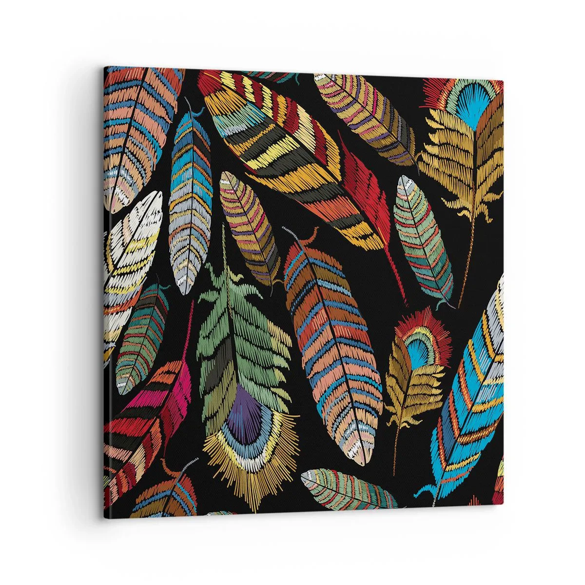 Quadro em tela - O carnaval dos pássaros - 60x60 cm