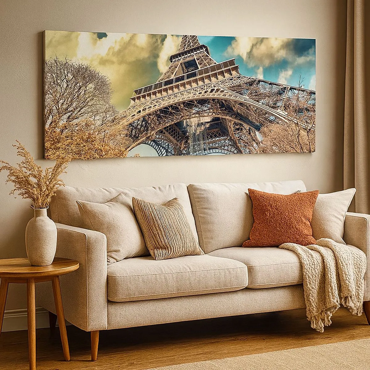 Quadro em tela - E no outono em Paris... - 100x40 cm