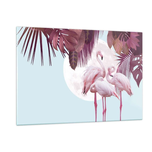 Quadro em vidro - Três graças de pássaros - 120x80 cm