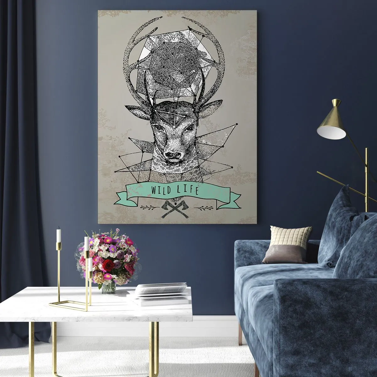 Quadro em vidro - A Visão de Santo Hubertus - 70x100 cm