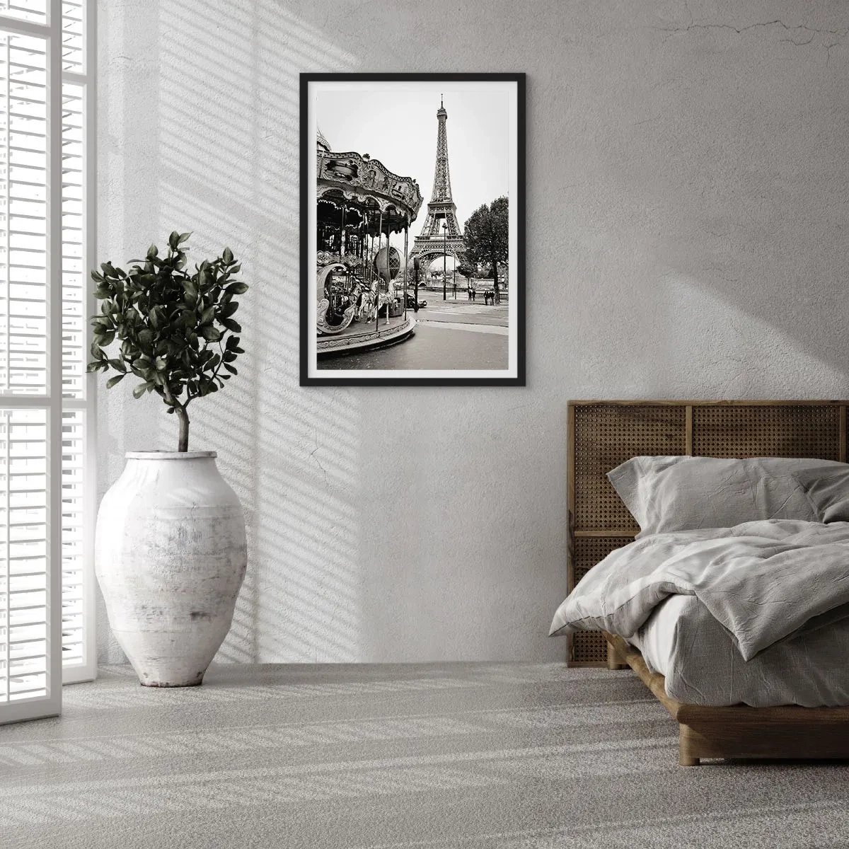 Pôster com moldura preta - Pensar em diversão é pensar em Paris - 30x40 cm