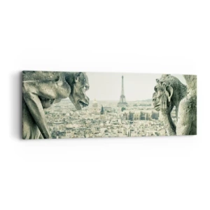 Quadro em tela - Conversas parisienses - 90x30 cm
