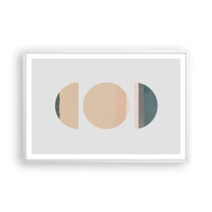 Pôster em moldura branca - Círculo entre círculos - 91x61 cm