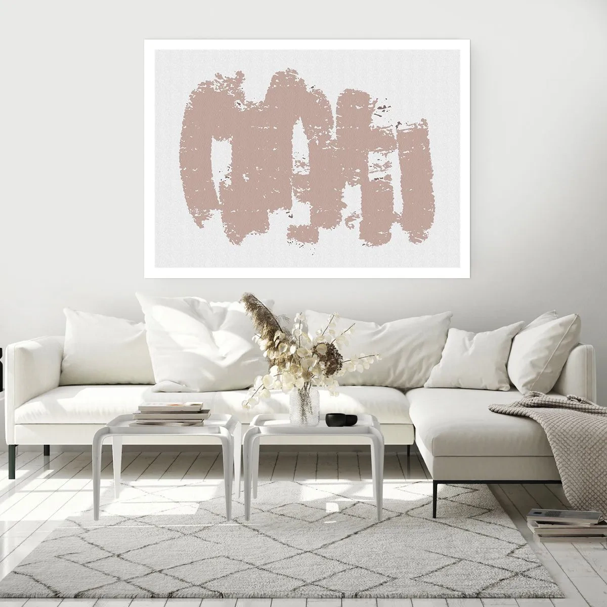 Pôster - Abstração em rosa suave - 50x40 cm
