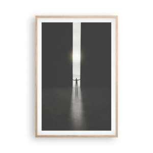 Pôster com moldura de carvalho claro - Um passo para um futuro brilhante - 61x91 cm