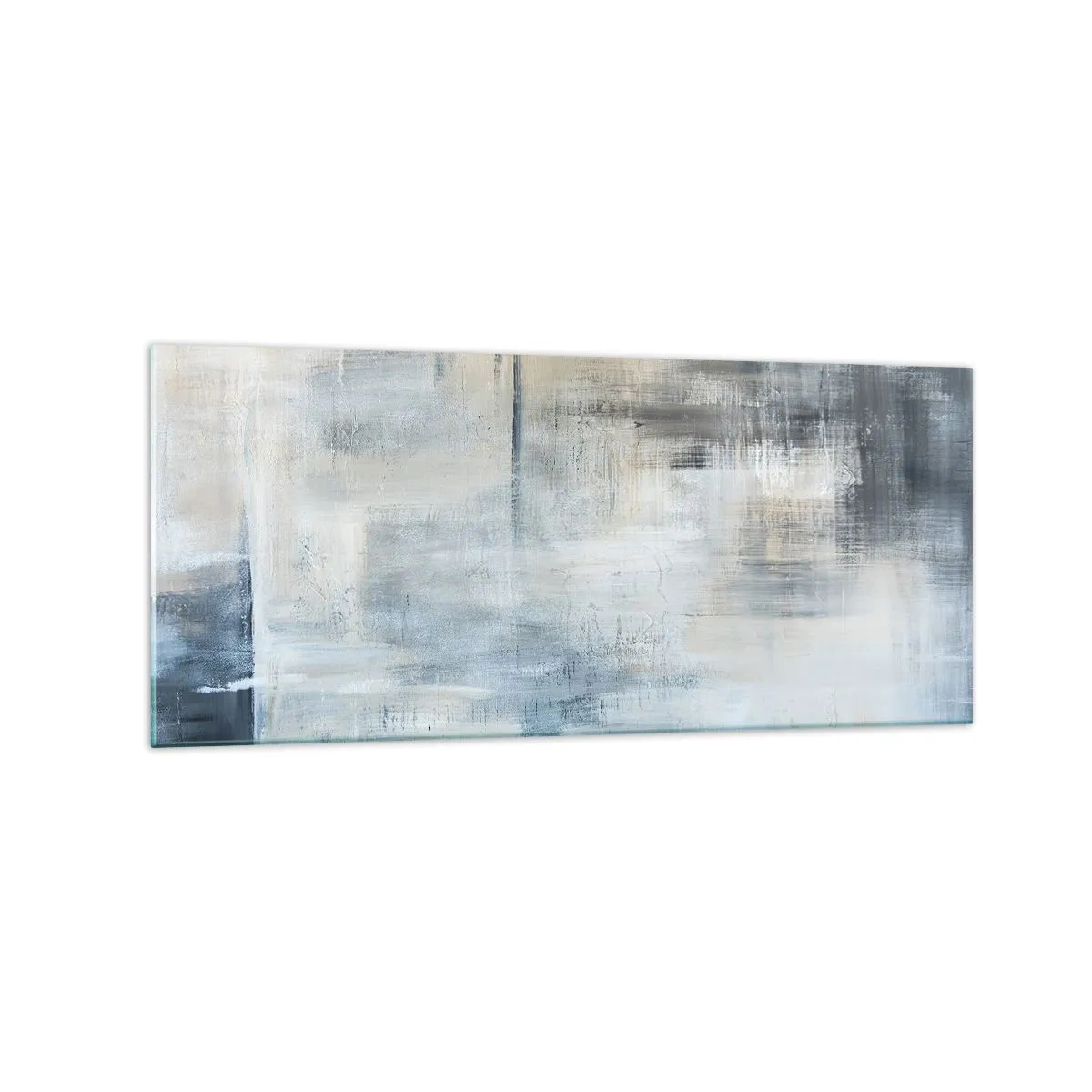 Quadro em vidro - Atrás da cortina azul - 120x50 cm