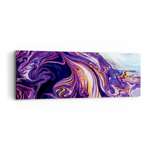 Quadro em tela - Onde o espaço se dobra em roxo - 90x30 cm