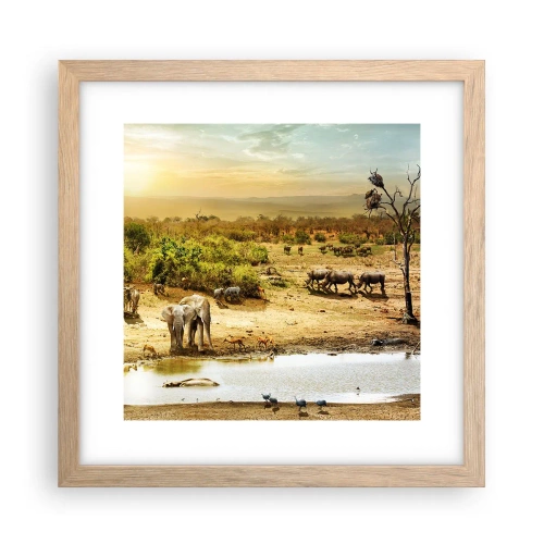 Pôster com moldura de carvalho claro - Um rio corria no Éden... - 30x30 cm