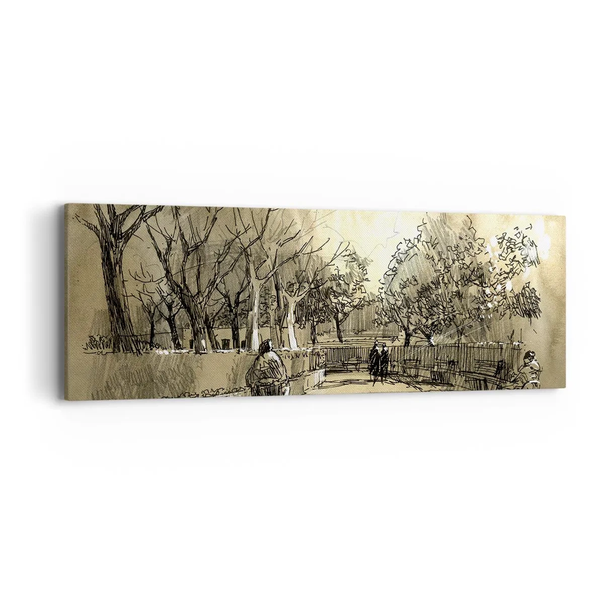 Quadro em tela - Um momento capturado por uma pena - 90x30 cm
