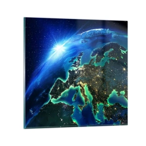 Quadro em vidro - Uma Europa cintilante - 70x70 cm