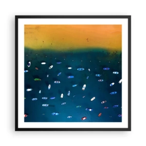 Pôster com moldura preta - Jogo de férias - 60x60 cm