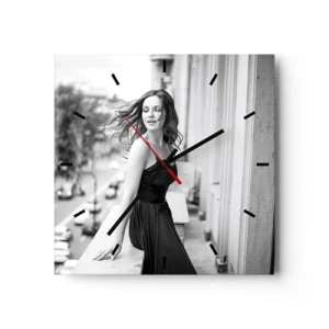 Relógio de parede - Relógio em vidro - Certamente uma parisiense - 30x30 cm