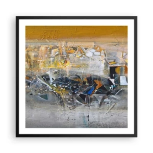 Pôster com moldura preta - Tudo vai se encaixar - 60x60 cm