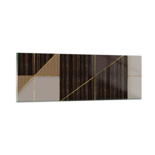 Quadro em vidro - Mosaico de bronzes e ouro - 90x30 cm