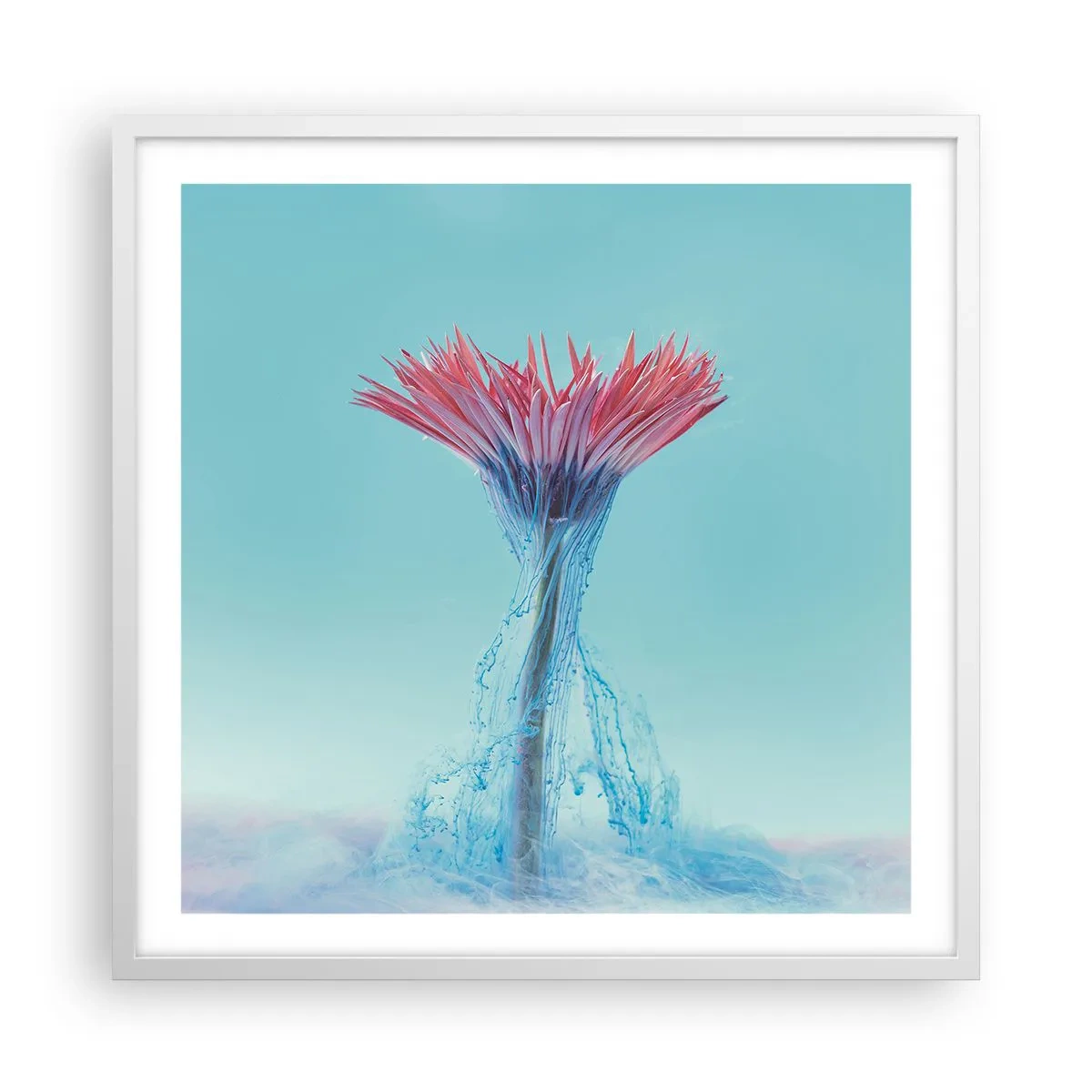 Pôster em moldura branca - Num abraço revigorante - 60x60 cm