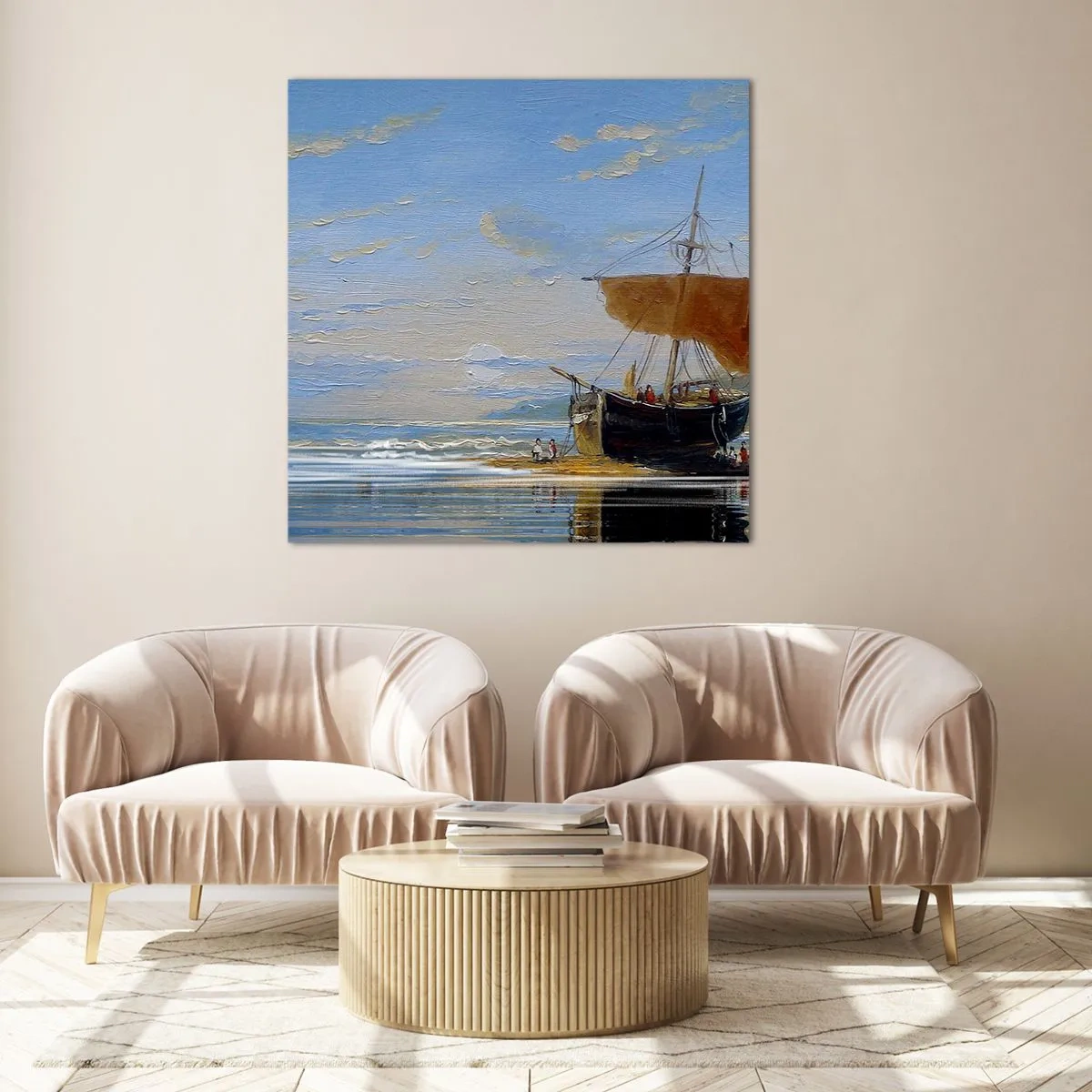 Quadro em vidro - Água, terra, ar - 40x40 cm