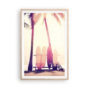 Pôster com moldura de carvalho claro - Vai ser um grande dia - 61x91 cm