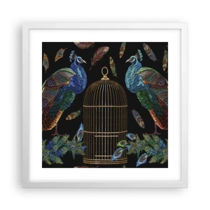 Pôster em moldura branca - Em vestes reais - 40x40 cm