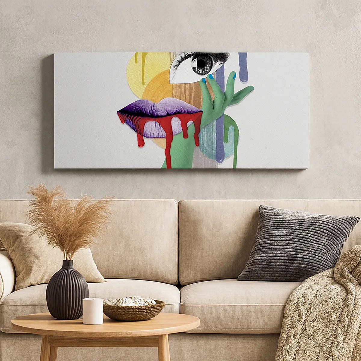 Quadro em tela - Retrato desconstruído - 30x30 cm