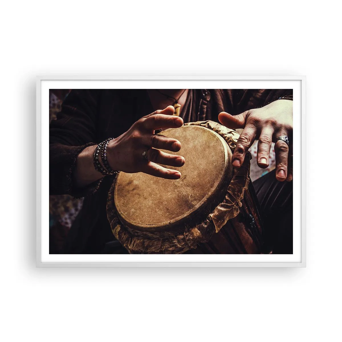 Pôster em moldura branca - No ritmo do coração - 100x70 cm