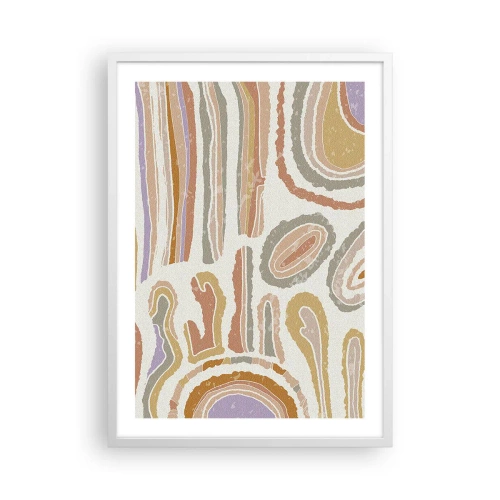 Pôster em moldura branca - Secções transversais coloridas - 50x70 cm