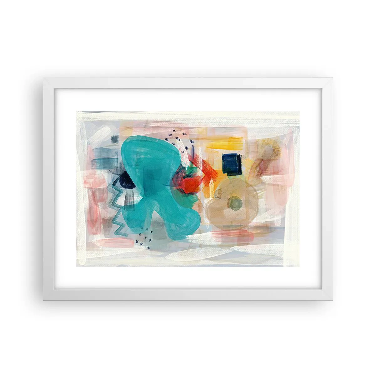 Pôster em moldura branca - Jogo colorido - 40x30 cm