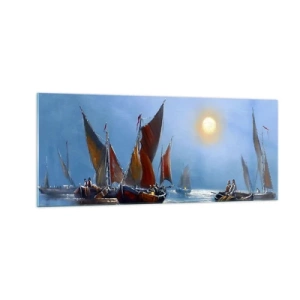 Quadro em vidro - Pesca noturna - 100x40 cm