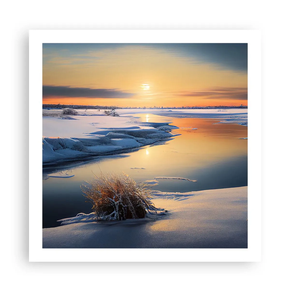 Pôster - Pôr do sol de inverno - 60x60 cm