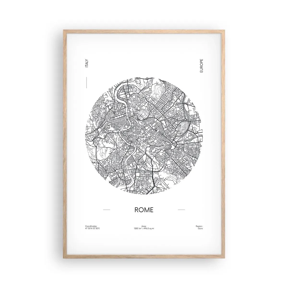 Pôster com moldura de carvalho claro - Anatomia de Roma - 70x100 cm