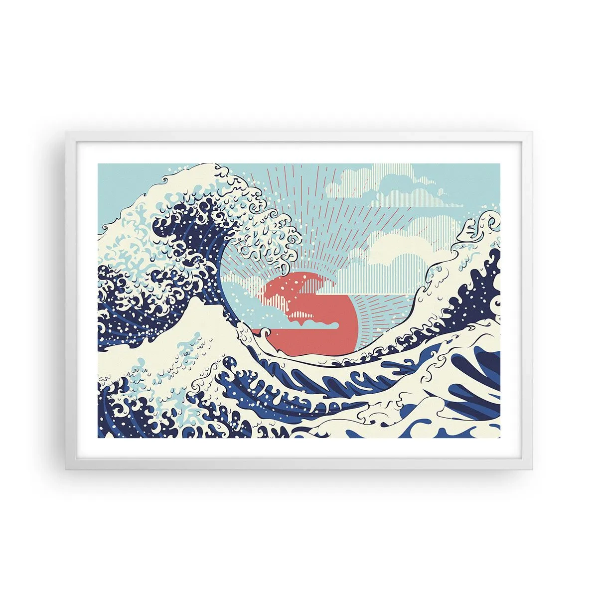 Pôster em moldura branca - Das inspirações japonesas - 70x50 cm
