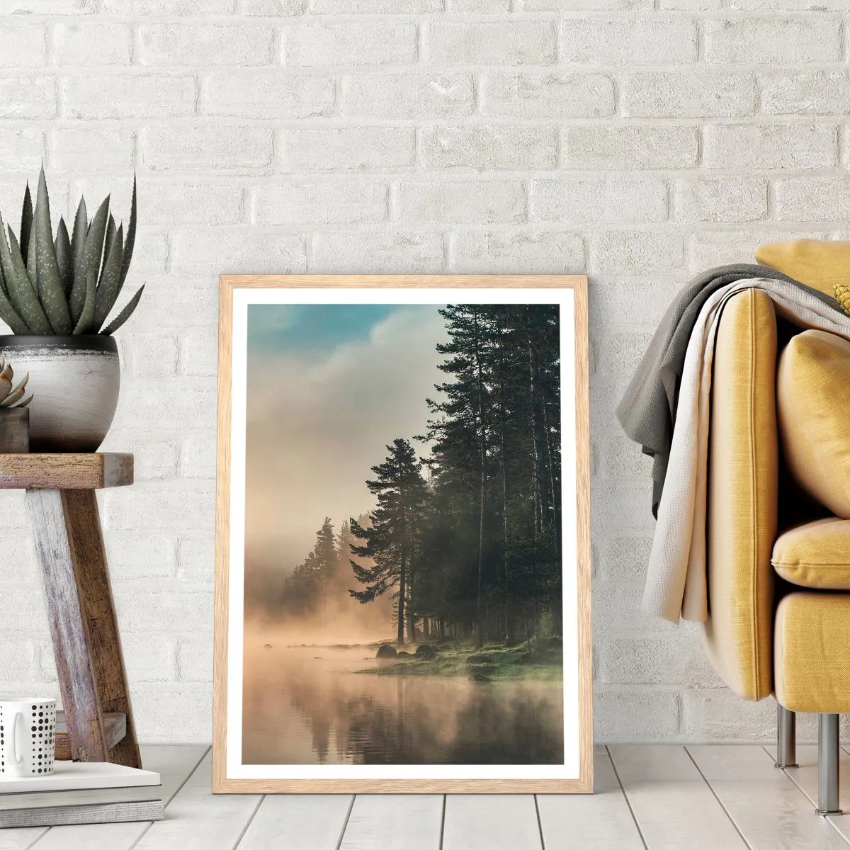 Pôster com moldura de carvalho claro - O nascimento do dia - 70x100 cm