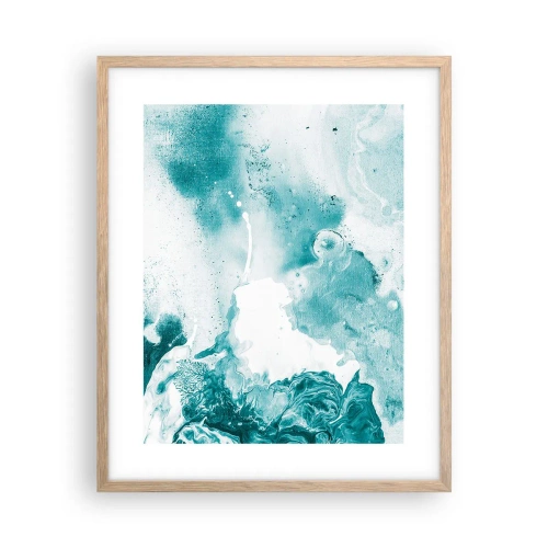 Pôster com moldura de carvalho claro - Inundado em azul - 40x50 cm