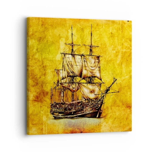 Quadro em tela - Direção Tortuga! - 30x30 cm