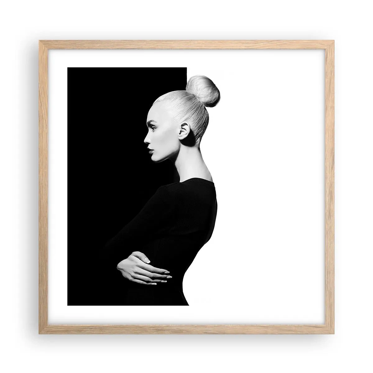 Pôster com moldura de carvalho claro - Simplesmente mulher - 50x50 cm