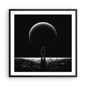 Pôster com moldura preta - Cara a cara - 60x60 cm