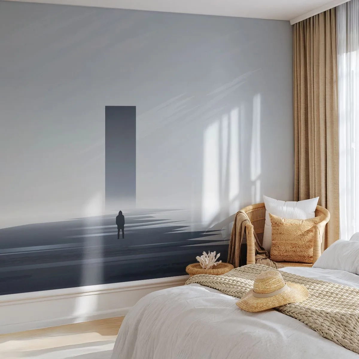 Papel de Parede Autocolante Deluxe Sticker - Oportunidade ou ameaça? - Minimalismo, Moderno, Solidão - 450x315 cm