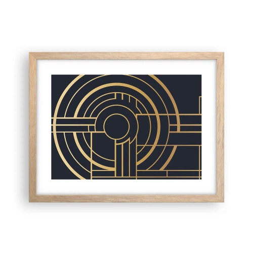 Pôster com moldura de carvalho claro - Rotação das coisas - 40x30 cm