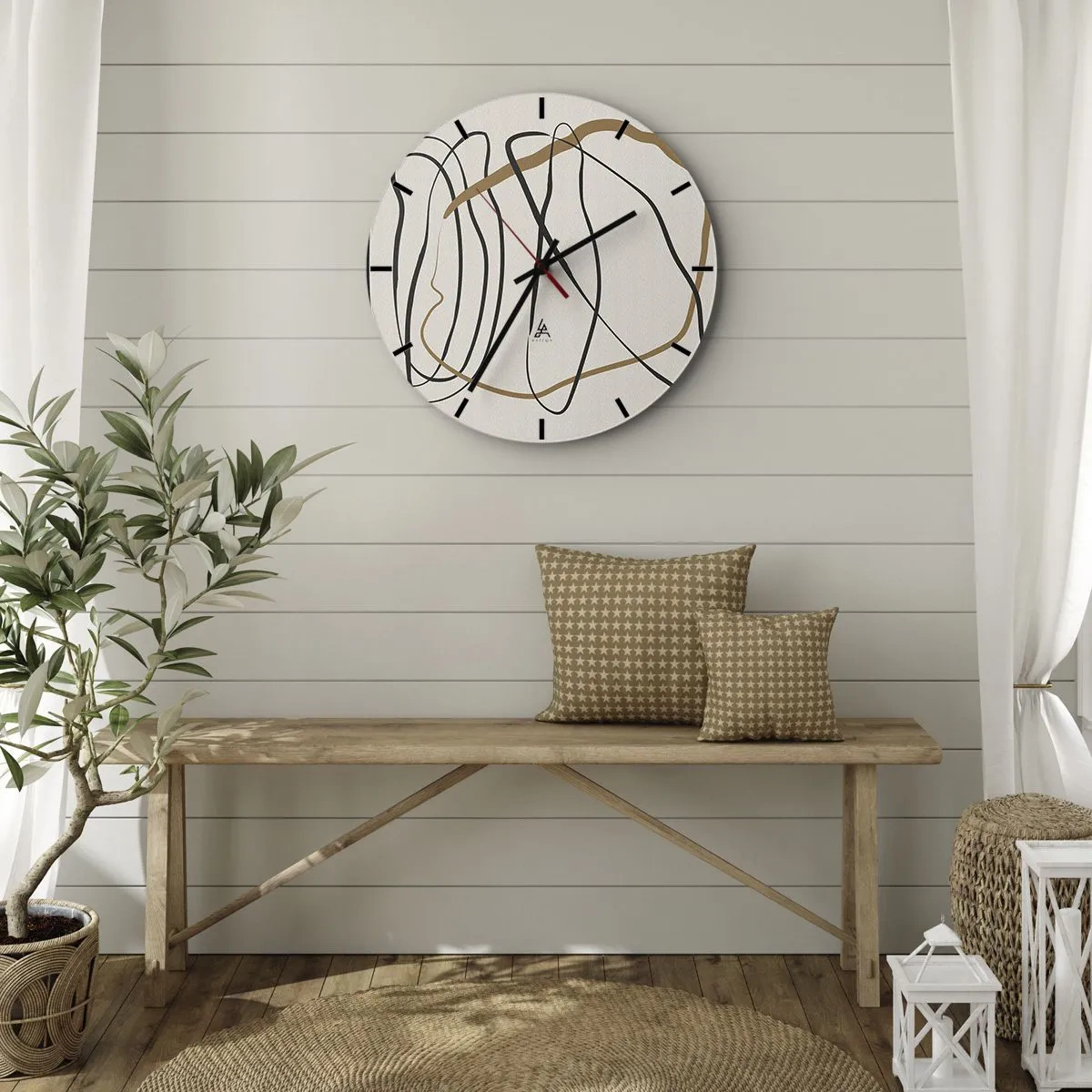 Relógio de parede - Relógio em vidro - Composição – dança em loop - 40x40 cm