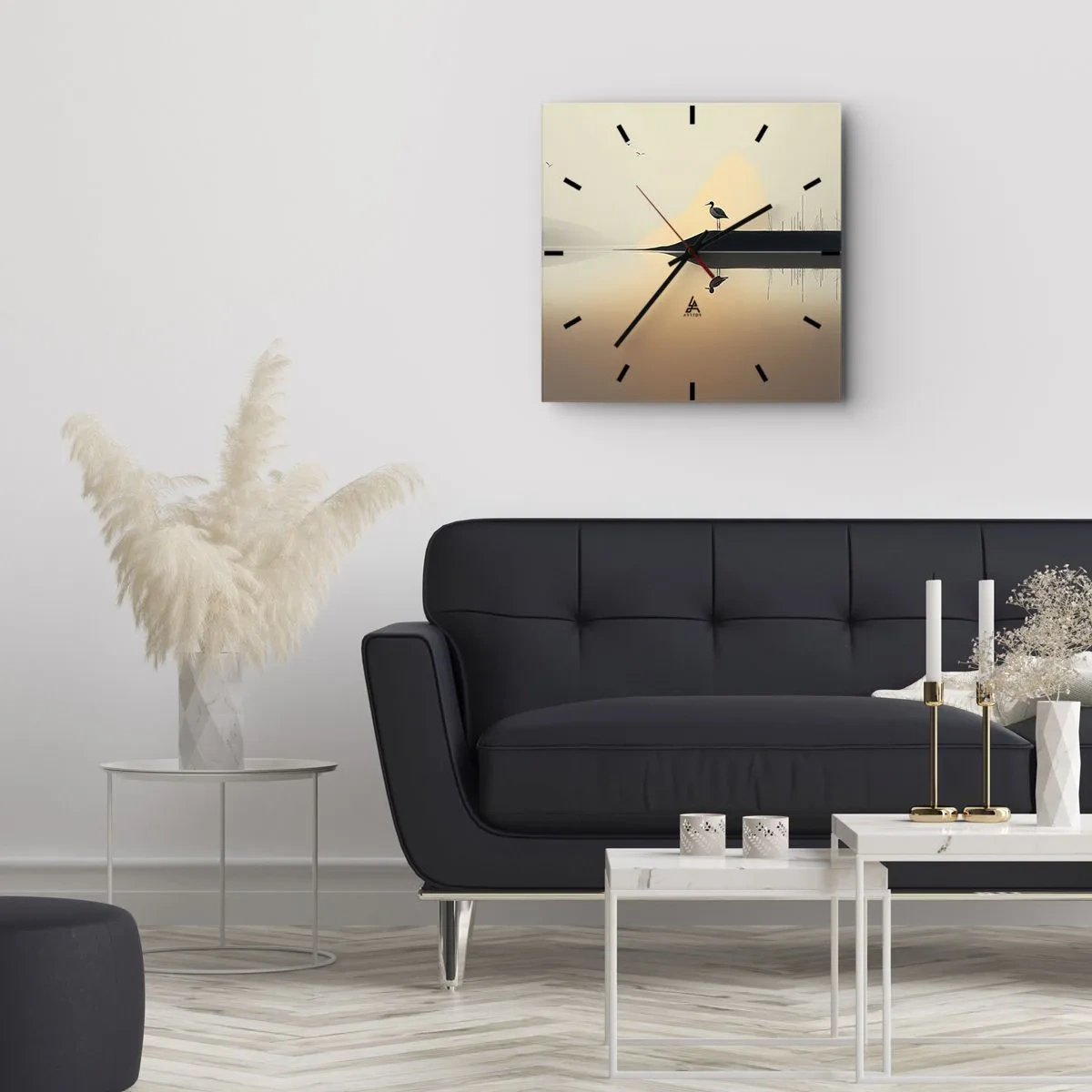 Relógio de parede - Relógio em vidro - Senhor no lago - 40x40 cm