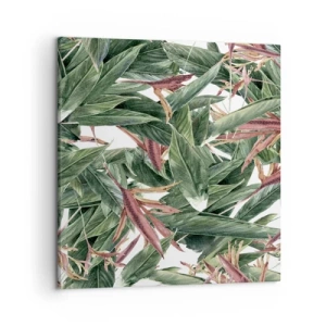 Quadro em tela - Matagal esmeralda-lilás - 50x50 cm