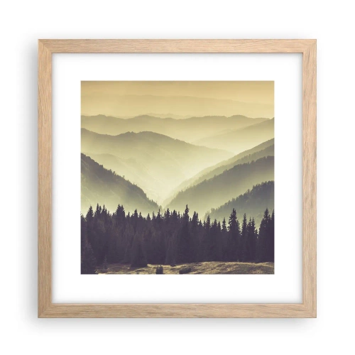 Pôster com moldura de carvalho claro - Atrás das sete montanhas... - 30x30 cm