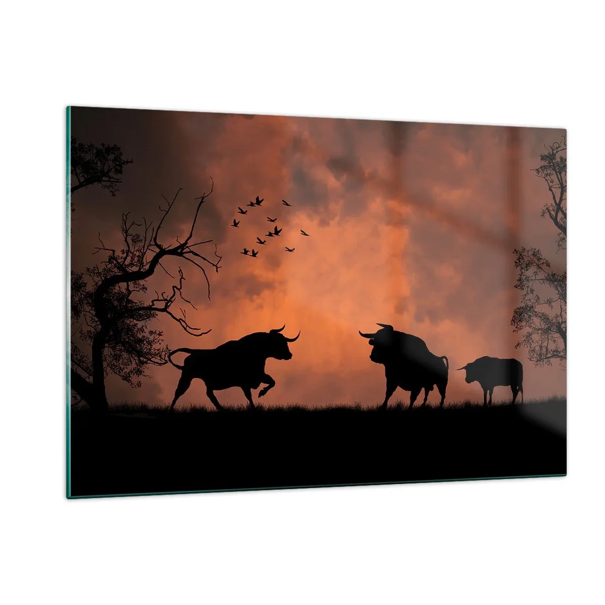 Quadro em vidro - Um espetáculo dramático da natureza - 120x80 cm