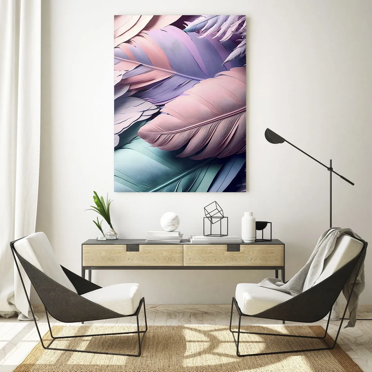 Quadro em vidro - Pássaro chique - 50x70 cm